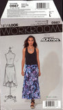 New Look 0987 Skirt with Wide, Ruched Waistband and Flared Skirt in Two Lengths, Sewing Pattern Multi Size 8-18