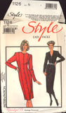 Style 1126 Button Front, Panelled Dress with Neckline Variations, Sewing Pattern Size 10-14