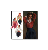 Style 1612 Blouses with Shawl Collars, Sleeve Variations and Front Yokes, Sewing Pattern Multi Plus Size 14-20