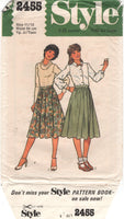 Style 2455 Teen's Gored or Flared Skirt, Cut Complete Sewing Pattern Size 11/12