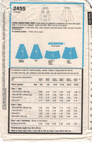 Style 2455 Teen's Gored or Flared Skirt, Cut Complete Sewing Pattern Size 11/12
