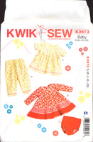 Kwik Sew 3973 Baby Top, Dress, Panties and Pants, Sewing Pattern Multi Size S-XXL