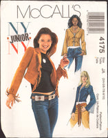 McCall's 4175 NY Junior Close Fitting Lined Jackets with Princess Seams and Trim Variations, Sewing Pattern Size 3-10