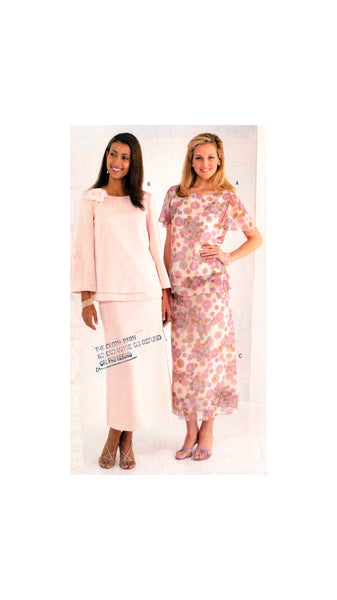 See & Sew 4423 Lined, Pullover Top with Long or Short Sleeves and Lined Ankle Length Skirt, Sewing Pattern Size 8-12