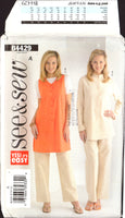 See & Sew 4429  Jacket, Long Vest with Side Slits and Pants, Sewing Pattern Size 8-12