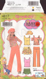 Simplicity 4617 Sewing Pattern, Girls' Tops, Pants, Shorts, Skirt, Hat, Size 8-16, Uncut, Factory Folded, or Size 8-10, Partially Cut, Complete