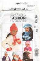 McCall's 5772 Children's Winter Hats, Scarves and Mittens Uncut, Factory Folded Sewing Pattern