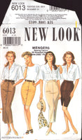 New Look 6013 Button Front Skirt with Pockets or Tapered Skirt with Front Slit, Sewing Pattern Multi Size 8-18