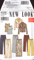 New Look 6028 Jacket, Sleeveless Top, Straight Skirt and Pants in Two Lengths, Sewing Pattern Multi Size 8-18