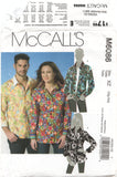 McCall's 6086 Unisex Long Sleeve Shirts with Contrast Collar or Cuffs, Sewing Pattern Plus Size 42-44-46-48