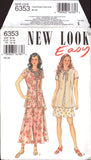 New Look 6353 Short Sleeve, Open Front Jacket and Dress in Two Lengths, Sewing Pattern Multi Size 8-18