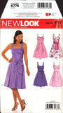 New Look 6776 Sundress with Wide or Thin Shoulder Straps, Flared Skirt and Optional Bow Tie Belt, Multi Size 8-18