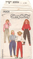 Simplicity 7005 Girls' Pants, Jodhpurs, and Pull-On Pants, Uncut, Factory Folded, Sewing Pattern Size 12