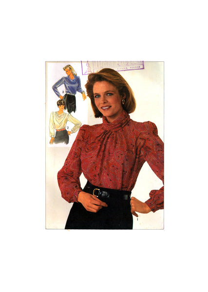 Simplicity 7092 Front Pleated Blouses with Collar Variations, Sewing Pattern Size 16