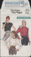 Vogue 7415 Sewing Pattern, Blouse, Size 6-8-10, Cut, Complete