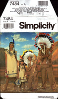 Simplicity 7484 Child's Indian Squaw and Warrior Costumes and Headresses, Cosplay, Fancy Dress, Sewing Pattern Multi Size Small-Large