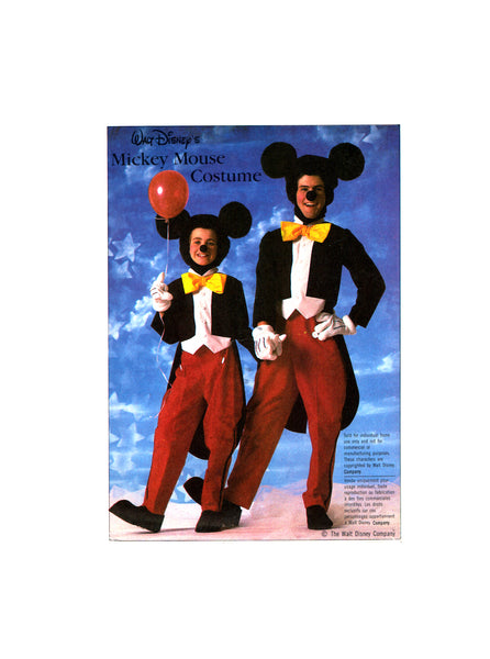 Simplicity 7729 Official Walt Disney Adult Mickey Mouse Costume, Sewing Pattern Size Medium 36-38