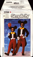 Simplicity 7729 Official Walt Disney Adult Mickey Mouse Costume, Sewing Pattern Size Medium 36-38