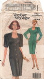 Vogue 7807 Straight Dress with Two Sleeve Lengths, Cut, Complete Sewing Pattern Size 12-14-16