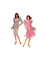 Simplicity 9018 Two Piece Dress: Eight Gored or Slim Skirt and Long or Short Sleeve Jacket, Sewing Pattern Size 10-14