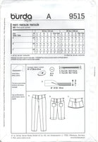 Burda 9515 Girls' Slim Fit Pants with Broad Yoke in Three Lengths Uncut, Factory Folded, Sewing Pattern Multisize 8-14