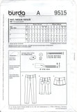 Burda 9515 Girls' Slim Fit Pants with Broad Yoke in Three Lengths Uncut, Factory Folded, Sewing Pattern Multisize 8-14