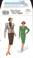 Vogue 9658 Single or Double-Breasted Jacket and Straight Skirt, Sewing Pattern Size 14-18