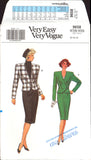 Vogue 9658 Single or Double-Breasted Jacket and Straight Skirt, Sewing Pattern Size 14-18