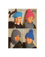 Jarol JX113 - Knitting Patterns for Headwear - Instant Download 4 PDF pages