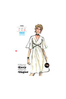 70s A-Line Dress with V-Neckline and Short Cape Sleeves, Bust 34" (87 cm) Vogue 7916, Vintage Sewing Pattern Reproduction