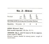 Patons Gem 65 - Knitting and Crocheting Patterns for Bikinis and Cover-up - Instant Download PDF 4 pages