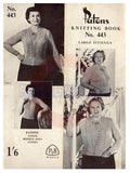 Patons 443 - 50s Knitting Patterns for Women's Jumpers and Cardigans Larger Sizes Instant Download PDF 16 pages