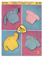 Patons 563 - Ten 50s Knitting Patterns for Jumpers for "Babies and Tiny Tots" Instant Download PDF 20 pages