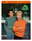 Patons 583 Knitting Book - Knitting Patterns for Men's and Women's Sweaters, Jumpers and Cardigans - Instant Download PDF 16 pages