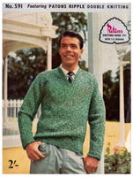 Patons 591 - 50s Knitting Patterns for Men's, Women's and Children's Cardigans, Women's Cape, Men's Sweater Instant Download PDF 20 pages