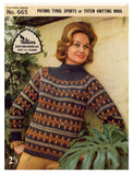 Patons 665 Knitting Book - Patterns for Women's Sweaters/Jumpers, Jackets, Over-Blouse, Frock and Cardigan - Instant Download PDF 24 pages