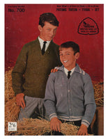 Patons 700 - 60s Knitting Patterns for Sweaters, Jackets and Cardigans For Boys Instant Download PDF 24 pages