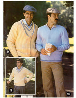 Patons Totem Bluebell Jet 594 - 70s Knitting Patterns for Men's Sweaters/Jumpers, Vests and Cardigans Instant Download PDF 32 pages