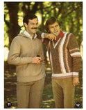 Patons Totem Bluebell Jet 594 - 70s Knitting Patterns for Men's Sweaters/Jumpers, Vests and Cardigans Instant Download PDF 32 pages