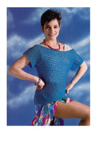 1980s Crocheted Short Sleeve Cover-Up Top Pattern Size 6-16 Instant Download PDF 2 pages