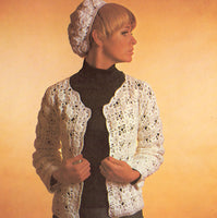 Crochet Jacket and Beret Patterns Instant Download PDF 3 pages