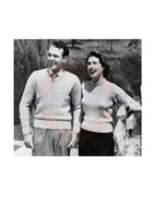 1950s Sports Sweater for Men and Women Bust Size 32-38, instant download PDF 3 pages