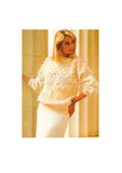 Evening Bobble Knit Top with Three Quarter Length Sleeves Instant Download PDF 3 Pages