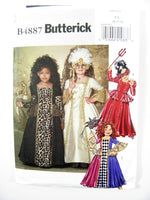 Butterick 4887 Girls' Masquerade Dress with Full Length Gathered Skirt, Uncut, Factory Folded Sewing Pattern Size 6-8