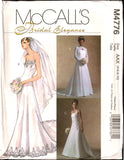 McCall's 4776 Bridal, Wedding, Bridesmaid Shrug and Dresses, Uncut, Factory Folded Sewing Pattern Size 4-10