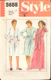 Style 3655 Men's Wrap-Over Robe in Two Lengths with Shawl Collar and Patch Pockets Uncut, Factory Folded Sewing Pattern Size 34-44