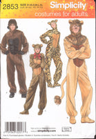 Simplicity 2853 Andrea Schewe, Tiger, Bear, Lion and Gorilla Costumes, Fancy Dress, Uncut, Factory Folded, Sewing Pattern Size XS-XL