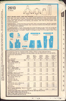 Style 2613 Girls' Casualwear: Unlined Jacket with Optional Hood, Skirt and Trousers, Uncut, Factory Folded, Sewing Pattern Size 14