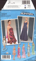 Simplicity 3501 Project Runway Evening, Prom, Cocktail Dress with Bodice Variations, Uncut, Factory Folded, Sewing Pattern Size 12-20