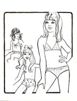 Knit N Stretch 470A Girls' Hipster or Waist High Panties and Bikini in Two Bra Styles, Uncut, Factory Folded, Sewing Pattern Multi Size 2-12